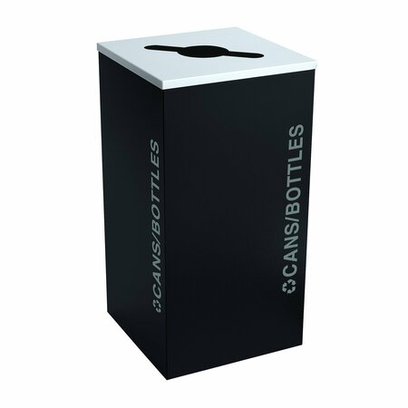 EX-CELL KAISER 24-Gal. Square Cans/Bottles Receptacle - Steel, Pebble Black Gloss RC-KDSQ-C BT-PBG